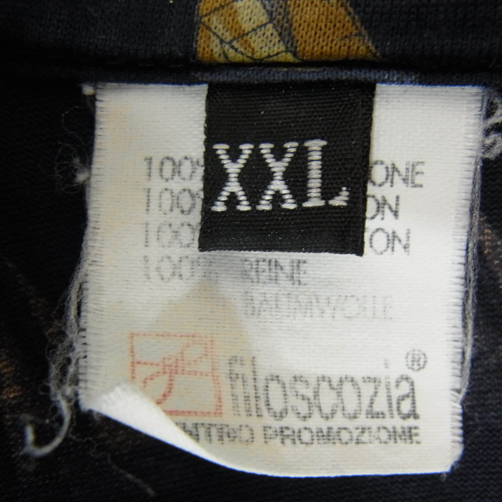 CELINE セリーヌ ヴィンテージ アーカイブ オールド 総柄 半袖 ポロシャツ ネイビー系 XXL【中古】