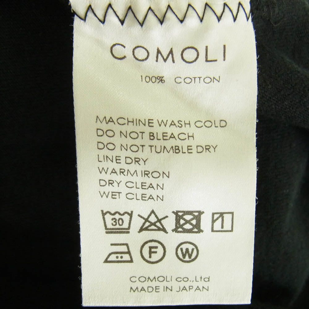 COMOLI コモリ 22SS V01-05008 空紡天竺 半袖 Tシャツ ブラック系【中古】