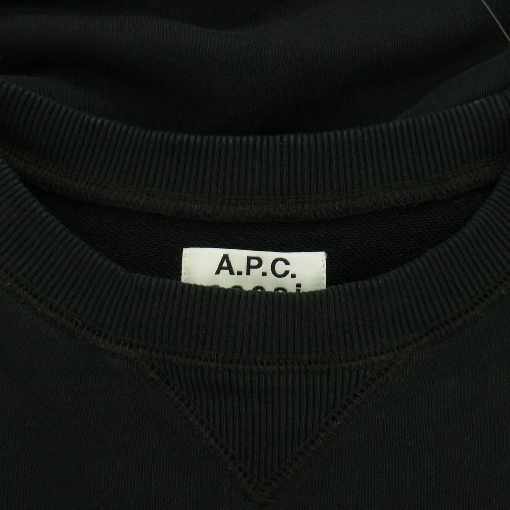 Sacai サカイ 21E2-COEON-M27656 × A.P.C. アーペーセー Tani Sweatshirt フロント ロゴ スウェット ブラック系 XL【中古】