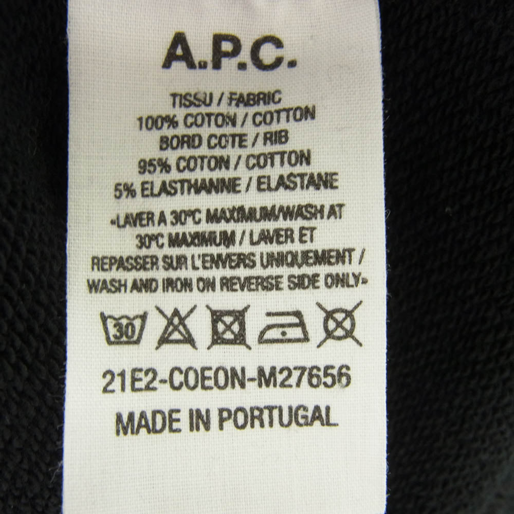 Sacai サカイ 21E2-COEON-M27656 × A.P.C. アーペーセー Tani Sweatshirt フロント ロゴ スウェット ブラック系 XL【中古】