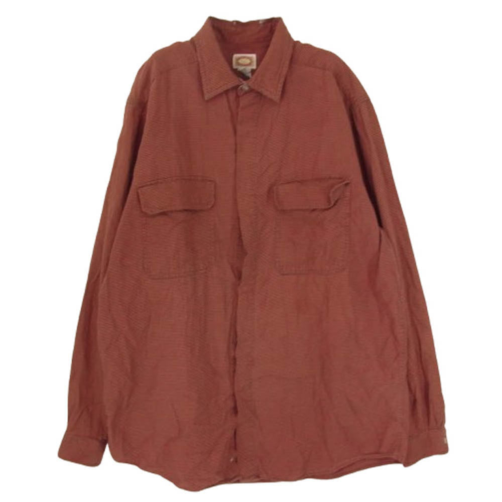 ヴィンテージ 80s ポルトガル製 Banana Republic バナナリパブリック 千鳥柄 シャツ レッド系 L【中古】