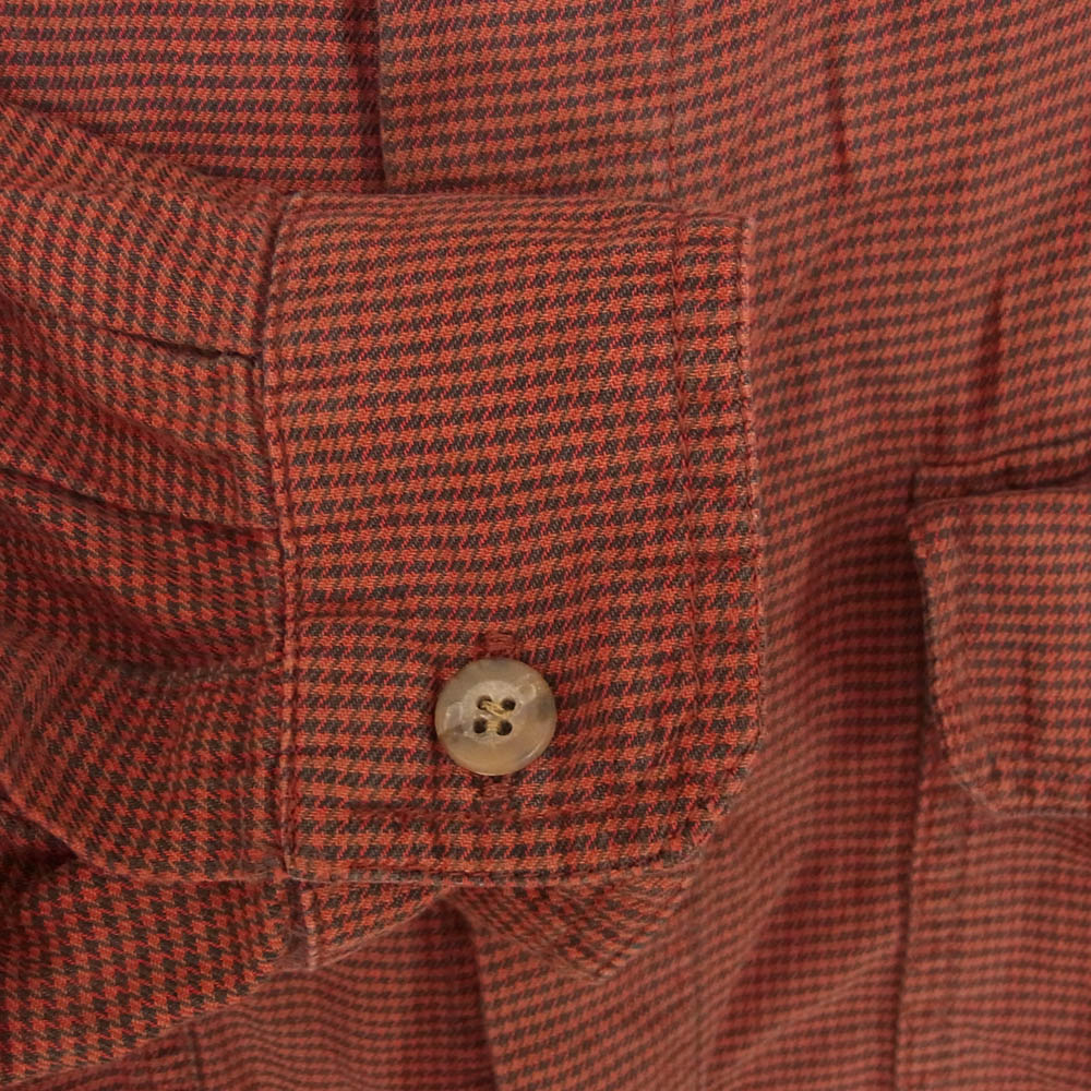ヴィンテージ 80s ポルトガル製 Banana Republic バナナリパブリック 千鳥柄 シャツ レッド系 L【中古】