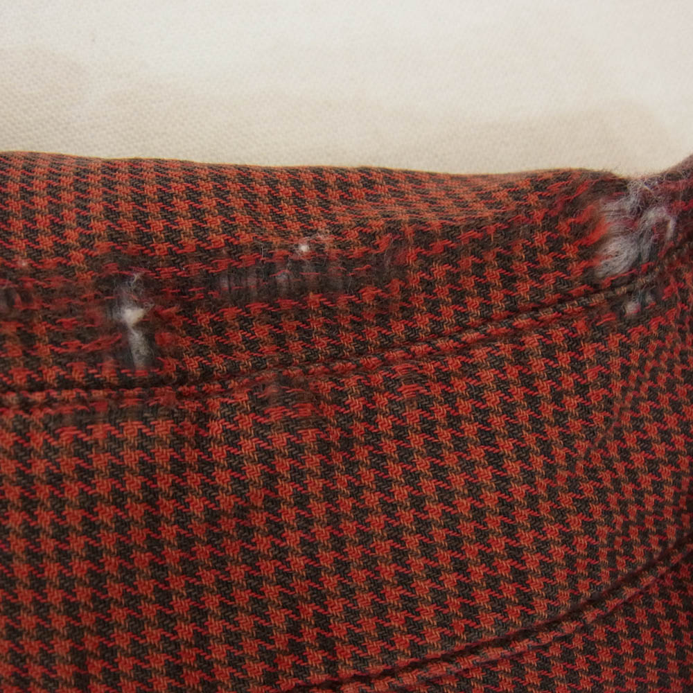 ヴィンテージ 80s ポルトガル製 Banana Republic バナナリパブリック 千鳥柄 シャツ レッド系 L【中古】