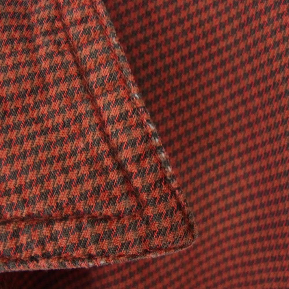 ヴィンテージ 80s ポルトガル製 Banana Republic バナナリパブリック 千鳥柄 シャツ レッド系 L【中古】