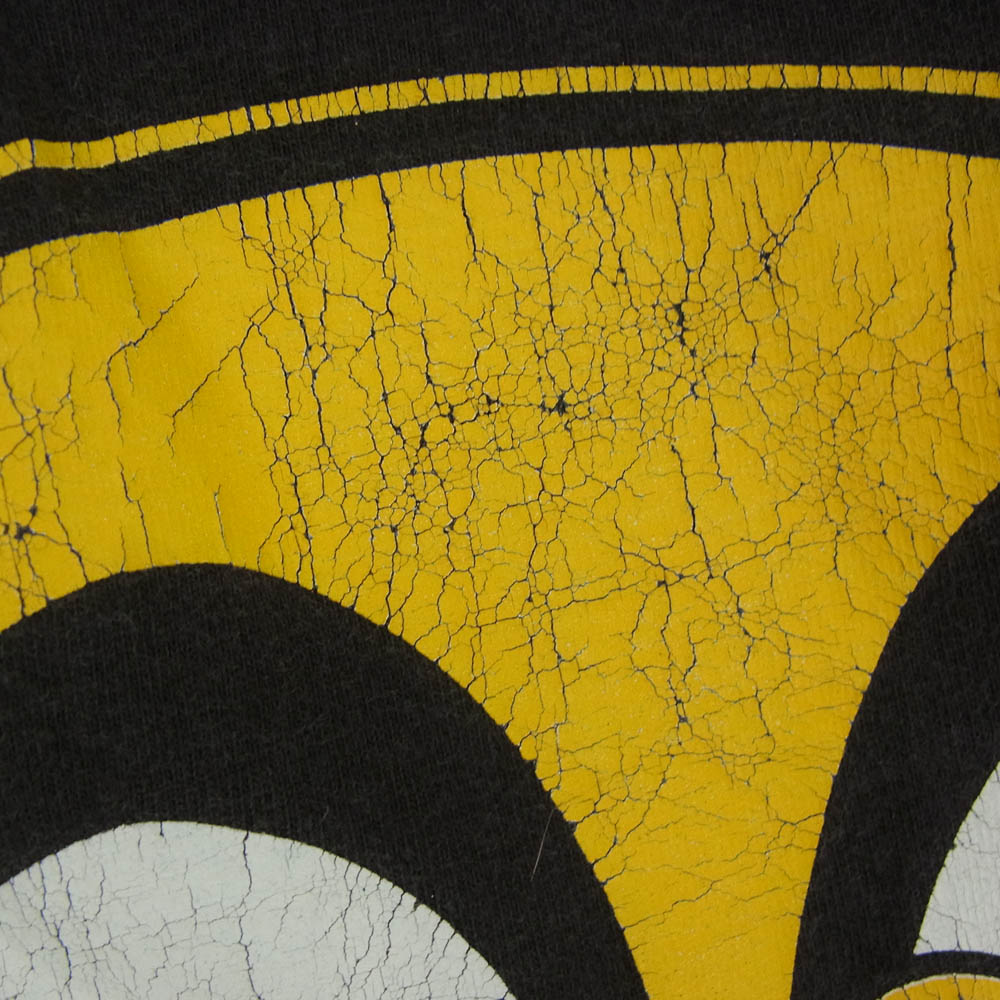 ヴィンテージ 90s mooneyes ムーンアイズ 袖シングル Hanes ヘインズ プリント Tシャツ ブラック系 L【中古】