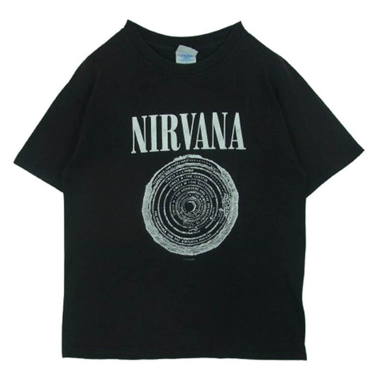 ヴィンテージ 00s メキシコ製 NIRVANA ニルヴァーナ コピーライト1996 M&O 袖裾ダブルステッチ バンド 半袖 Tシャツ ブラック系 M【中古】