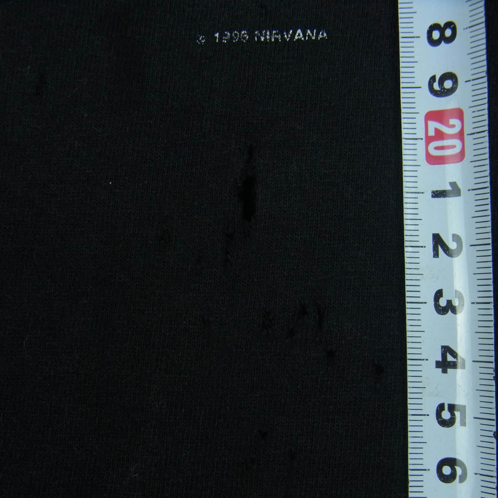 ヴィンテージ 00s メキシコ製 NIRVANA ニルヴァーナ コピーライト1996 M&O 袖裾ダブルステッチ バンド 半袖 Tシャツ ブラック系 M【中古】