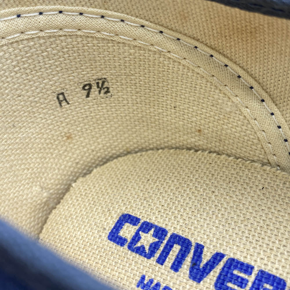 CONVERSE コンバース M7137 90s VINTAGE ヴィンテージ USA製 JACK PURCELL LOW ジャックパーセル ローカット キャンバス スニーカー ネイビー系 US9.5【中古】