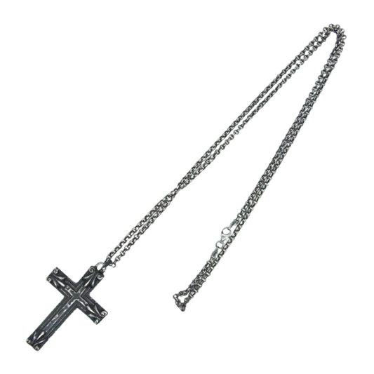 UNDERCOVER アンダーカバー TRASH PEACE ANARCHY トラッシュ ピース アナーキー クロス 十字架 ロザリオ ペンダントトップ ネックレス シルバー系 ブラック系【中古】