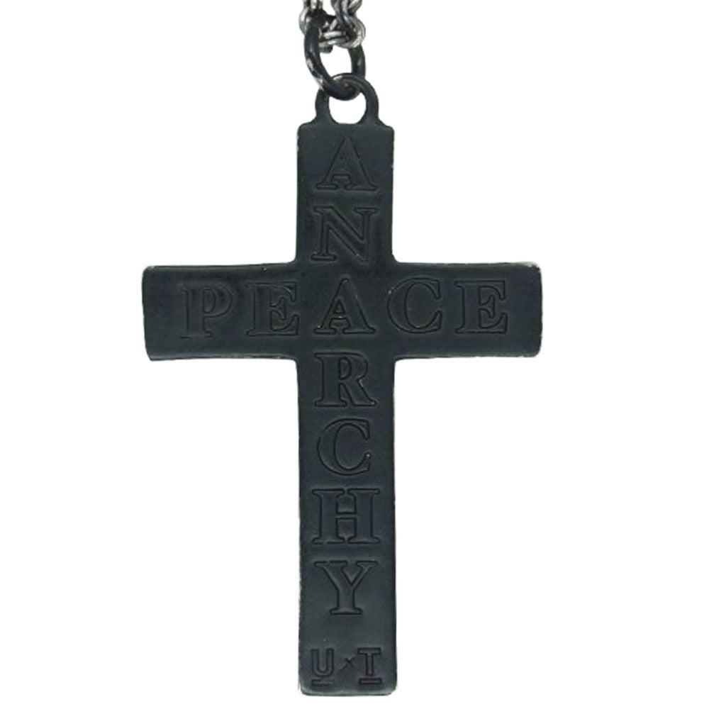 UNDERCOVER アンダーカバー TRASH PEACE ANARCHY トラッシュ ピース アナーキー クロス 十字架 ロザリオ ペンダントトップ ネックレス シルバー系 ブラック系【中古】