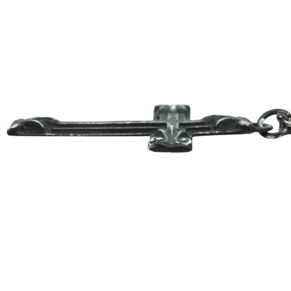 UNDERCOVER アンダーカバー TRASH PEACE ANARCHY トラッシュ ピース アナーキー クロス 十字架 ロザリオ ペンダントトップ ネックレス シルバー系 ブラック系【中古】