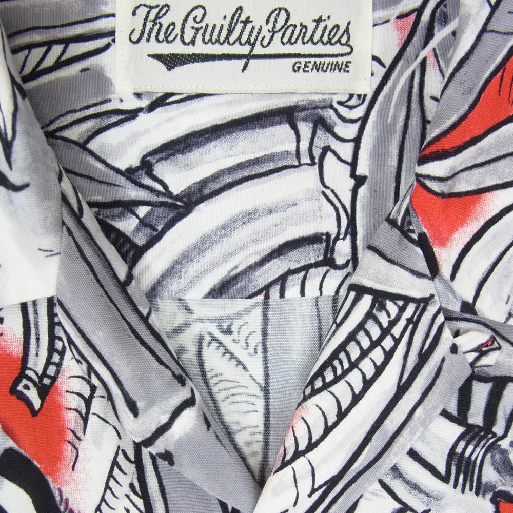 WACKO MARIA ワコマリア TIM LEHI TYPE-3 HAWAIIAN SHIRT メカ虎 ティムリーハイ オープンカラー ハワイアン 半袖 シャツ アロハシャツ グレー系 M【中古】