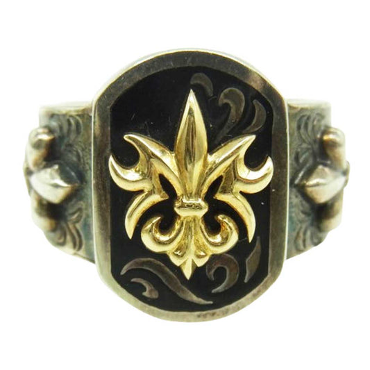 WOLFMAN B.R.S ウルフマンブラザーズ K18 BLACK BLOSSOM ブラックブロッサム リング シルバー系 21号【中古】