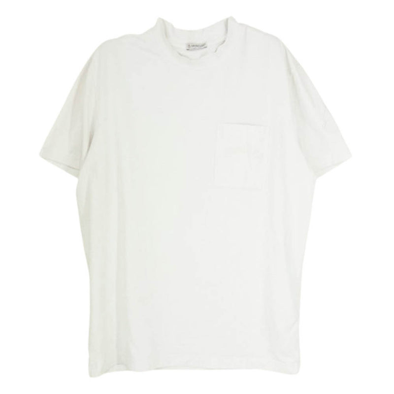 MONCLER モンクレール 23SS I20918C00050 89AA2 ポケット 刺繍 ロゴ ワッペン 半袖 Tシャツ ホワイト系 L【中古】