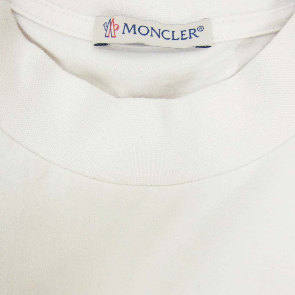 MONCLER モンクレール 23SS I20918C00050 89AA2 ポケット 刺繍 ロゴ ワッペン 半袖 Tシャツ ホワイト系 L【中古】