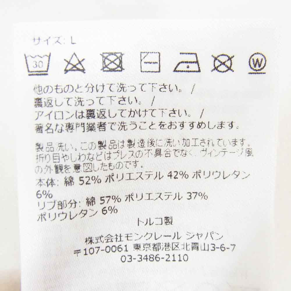 MONCLER モンクレール 23SS I20918C00050 89AA2 ポケット 刺繍 ロゴ ワッペン 半袖 Tシャツ ホワイト系 L【中古】