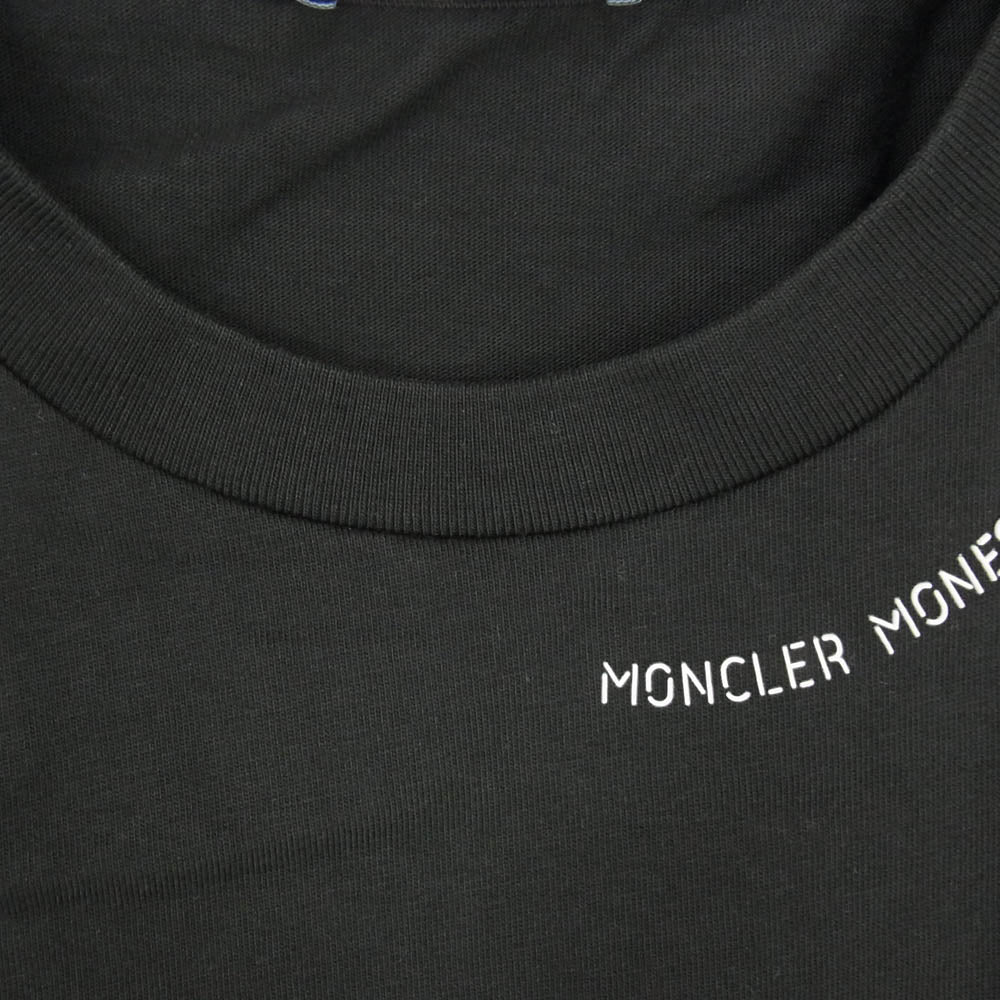 MONCLER モンクレール 25SS K10918C00078 8390T LOGO S/S T-SHIRT ロゴ 首元 半袖 Tシャツ ブラック系 L【中古】