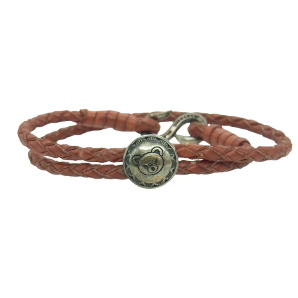 HYSTERIC GLAMOUR ヒステリックグラマー LEATHER BRAID BEAR ベア コンチョブレス ブラウン系【中古】