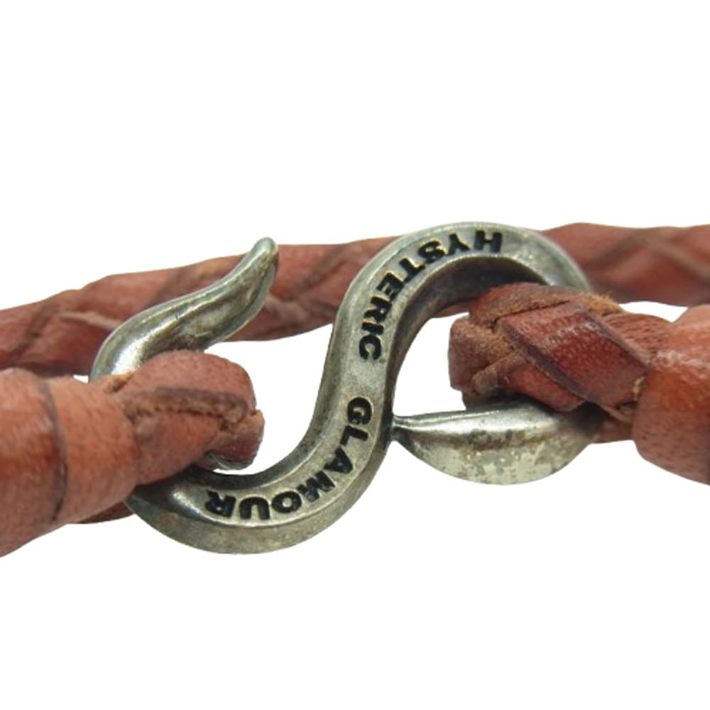 HYSTERIC GLAMOUR ヒステリックグラマー LEATHER BRAID BEAR ベア コンチョブレス ブラウン系【中古】