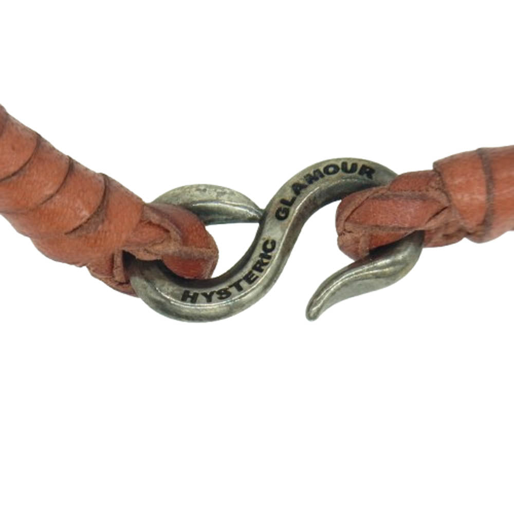 HYSTERIC GLAMOUR ヒステリックグラマー LEATHER BRAID BEAR ベア コンチョブレス ブラウン系【中古】