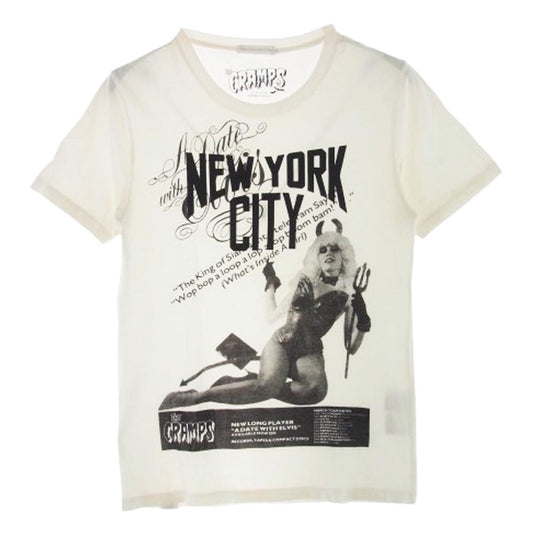 HYSTERIC GLAMOUR ヒステリックグラマー 0661CT19 XXX× CRAMPS ジィヒステリックトリプルエックス NEW YORK CITY 半袖 Tシャツ S ホワイト系 S【中古】
