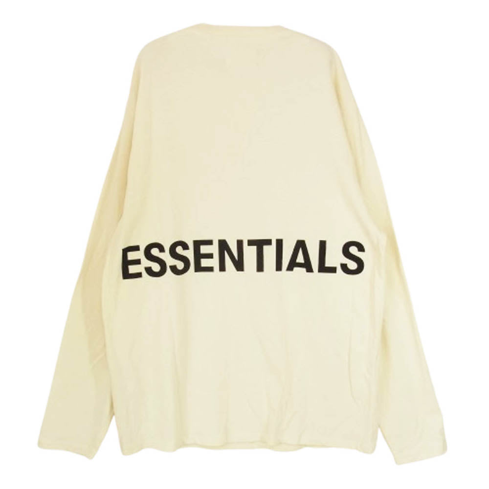 FEAR OF GOD フィアオブゴッド ESSENTIALS エッセンシャルズ バックプリント ロゴ 長袖 カットソー ロングスリーブ 長袖 Tシャツ オフホワイト系 XS【中古】