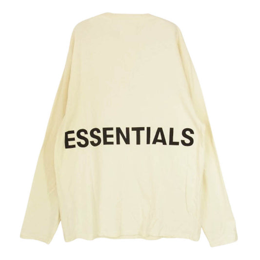 FEAR OF GOD フィアオブゴッド ESSENTIALS エッセンシャルズ バックプリント ロゴ 長袖 カットソー ロングスリーブ 長袖 Tシャツ オフホワイト系 XS【中古】