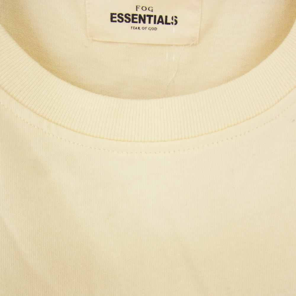 FEAR OF GOD フィアオブゴッド ESSENTIALS エッセンシャルズ バックプリント ロゴ 長袖 カットソー ロングスリーブ 長袖 Tシャツ オフホワイト系 XS【中古】