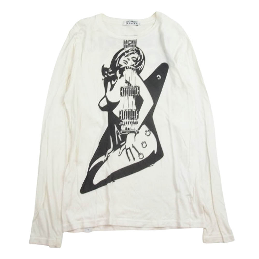 HYSTERIC GLAMOUR ヒステリックグラマー 16AW 0243CL16 GUITAR GIRL ギター ガール ロンT 長袖 Tシャツ ホワイト系 S【中古】