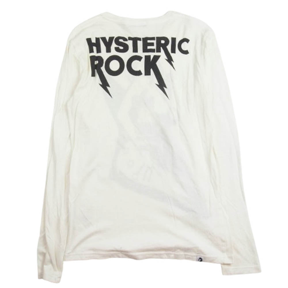 HYSTERIC GLAMOUR ヒステリックグラマー 16AW 0243CL16 GUITAR GIRL ギター ガール ロンT 長袖 Tシャツ ホワイト系 S【中古】