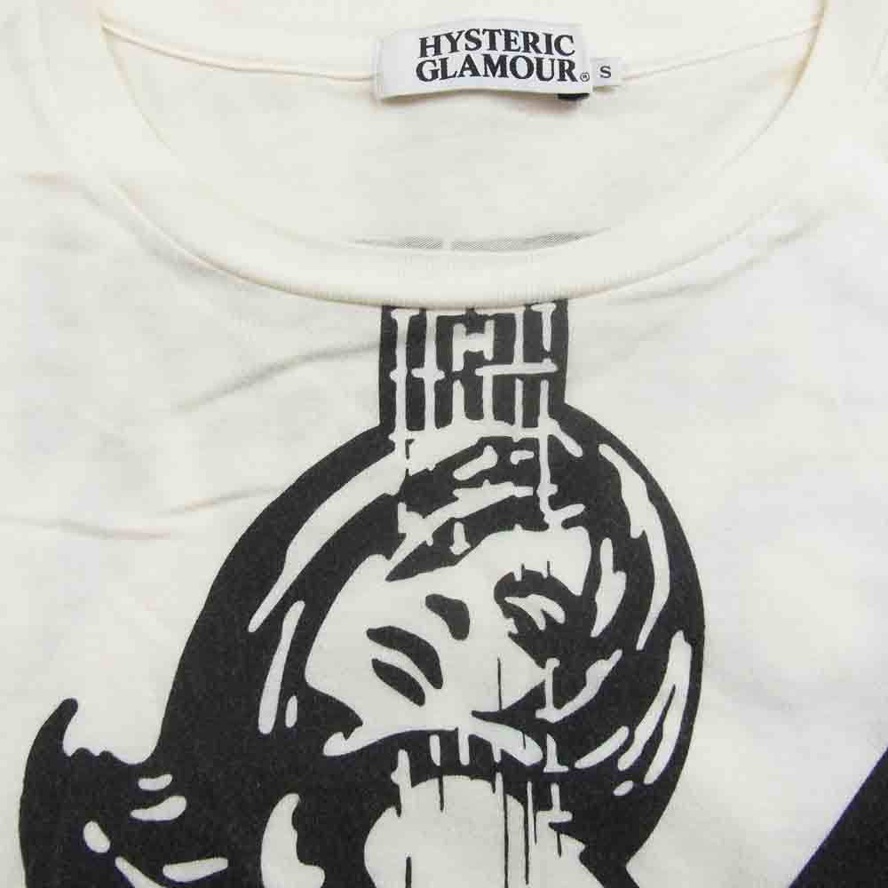 HYSTERIC GLAMOUR ヒステリックグラマー 16AW 0243CL16 GUITAR GIRL ギター ガール ロンT 長袖 Tシャツ ホワイト系 S【中古】