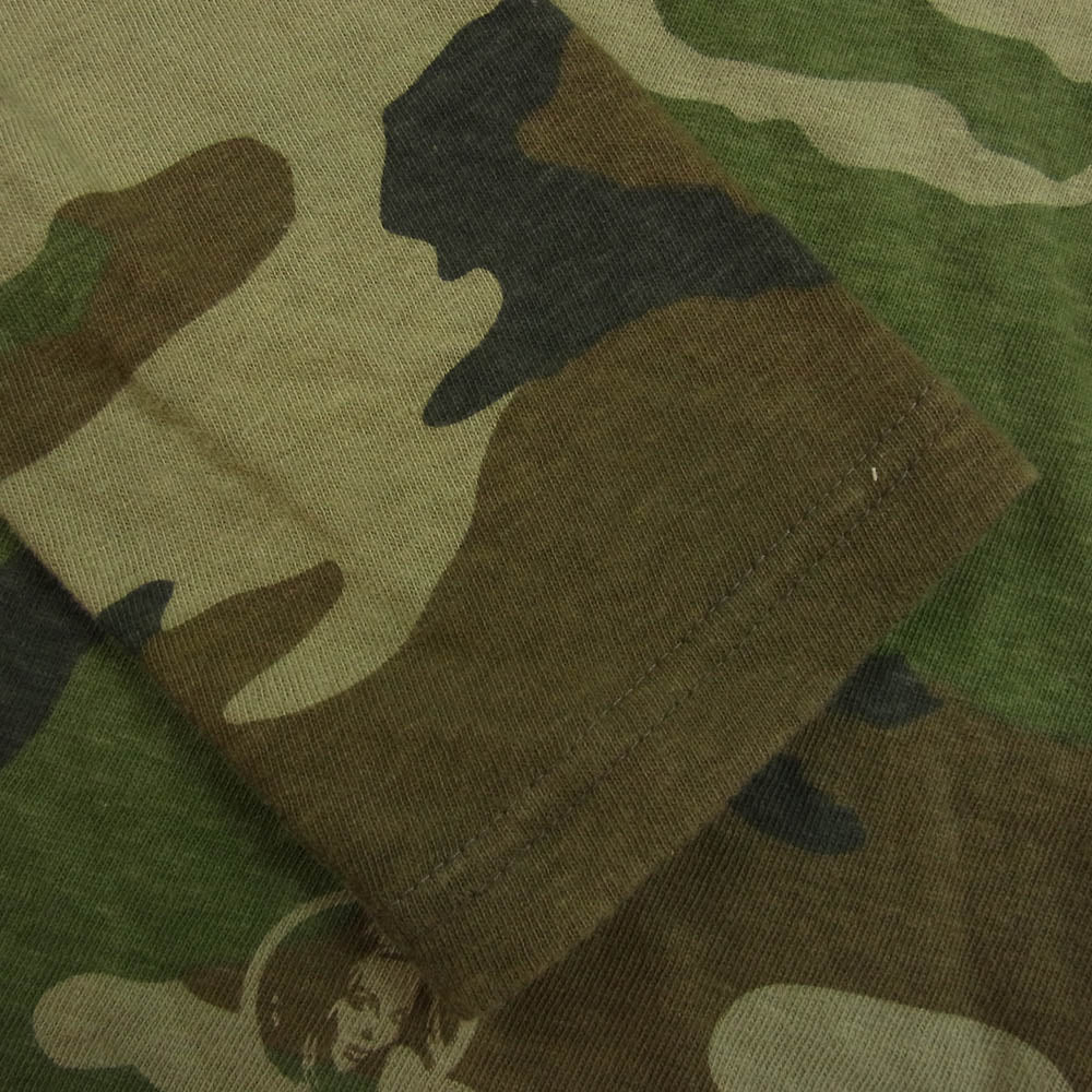 HYSTERIC GLAMOUR ヒステリックグラマー 0253CL01 ヒスガール シルクスクリーン プリント カモフラ 長袖 カットソー カーキ系 S【中古】
