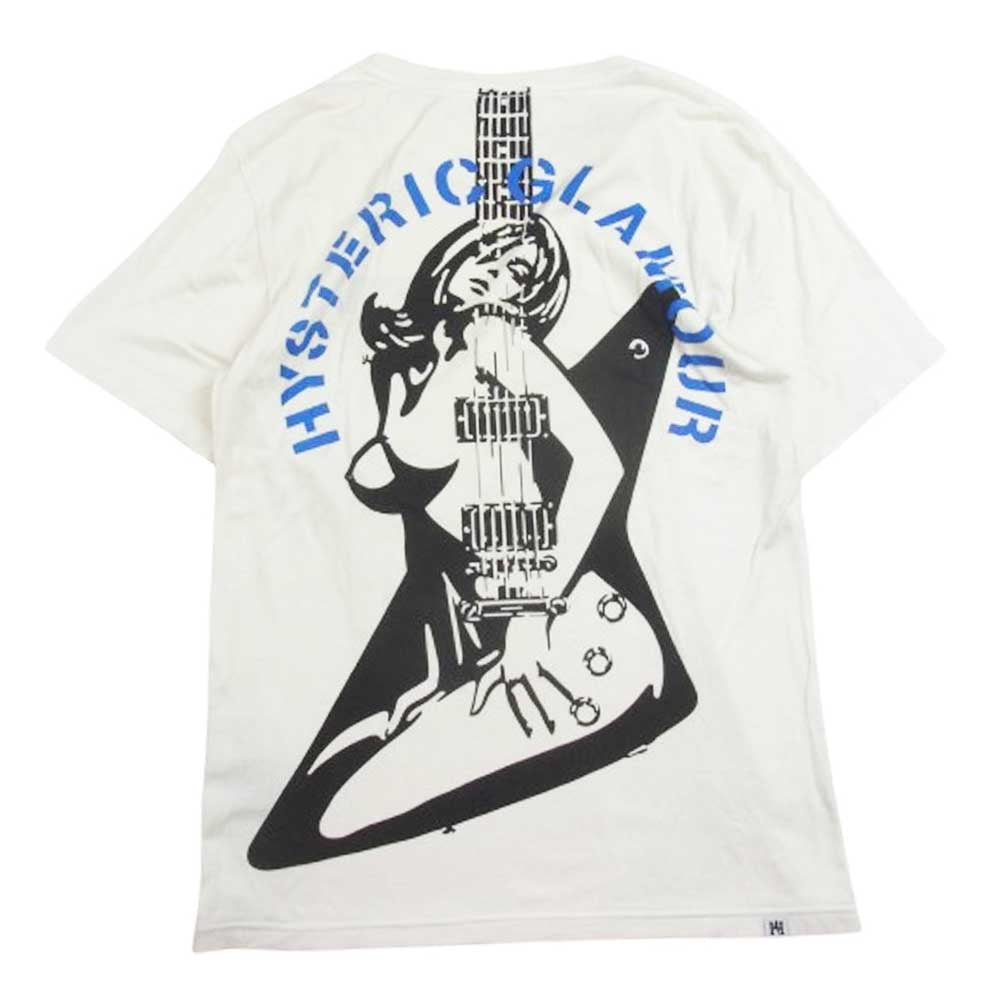 HYSTERIC GLAMOUR ヒステリックグラマー 16SS 0262CT16 ギター ガール ロゴ 半袖 Tシャツ ホワイト系 S【中古】