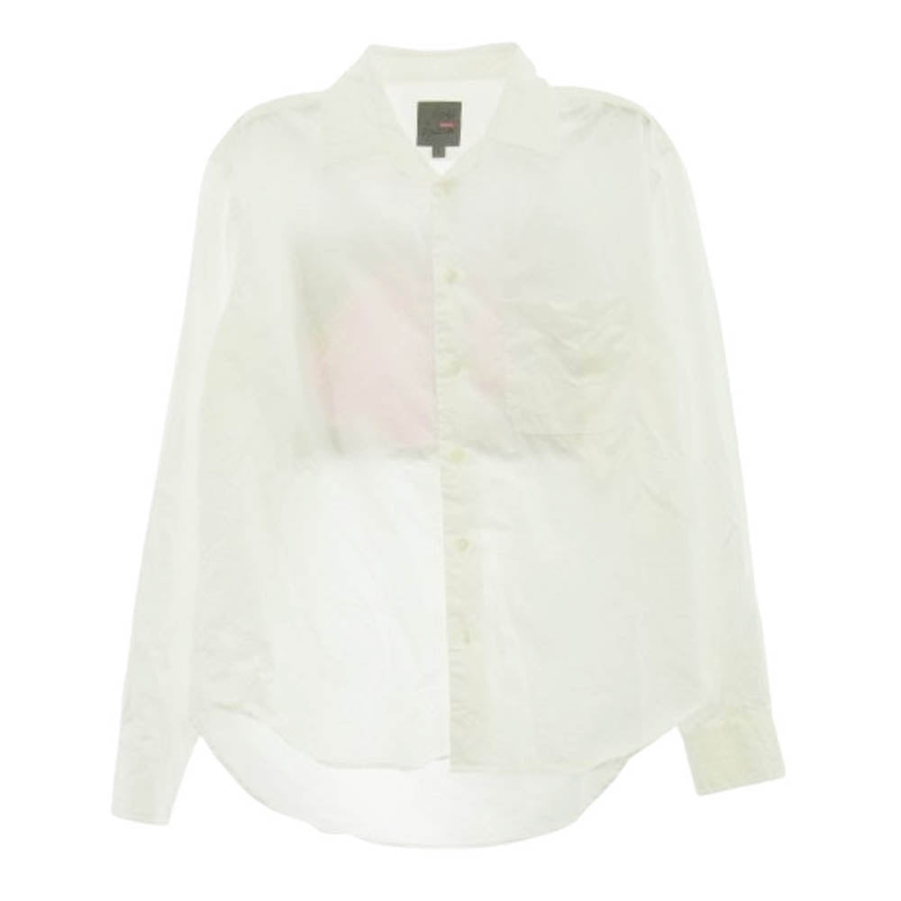Supreme シュプリーム 20AW × Yohji Yamamoto Shirt ヨウジヤマモト バックプリント フラワーフォト デザイン 長袖シャツ S ホワイト系 S【中古】