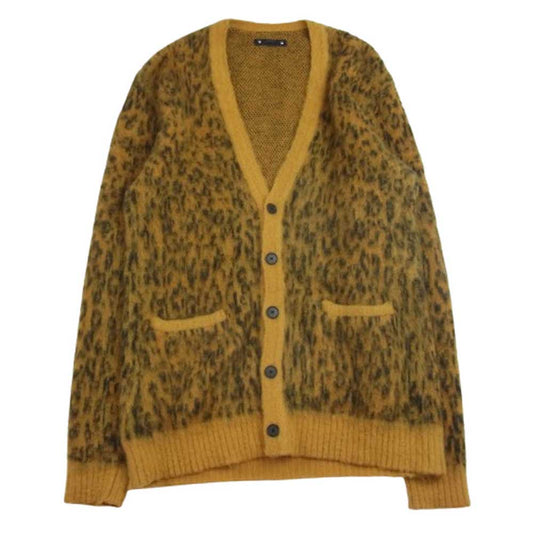 MINEDENIM マインデニム 22AW Kid Mohair Leopard Knit Long Cardigan レオパード モヘア ニット カーディガン M イエロー系 2【中古】