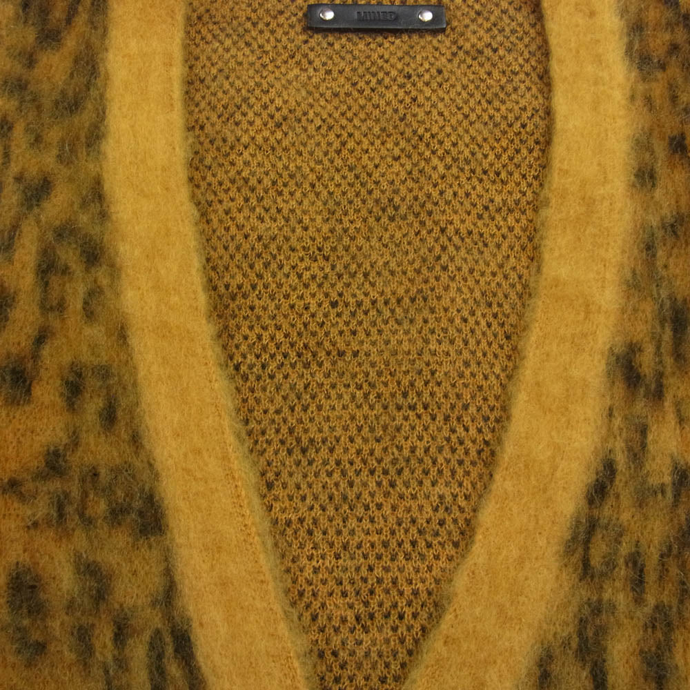 MINEDENIM マインデニム 22AW Kid Mohair Leopard Knit Long Cardigan レオパード モヘア ニット カーディガン M イエロー系 2【中古】