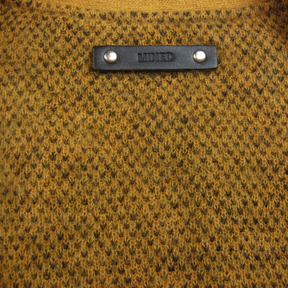 MINEDENIM マインデニム 22AW Kid Mohair Leopard Knit Long Cardigan レオパード モヘア ニット カーディガン M イエロー系 2【中古】