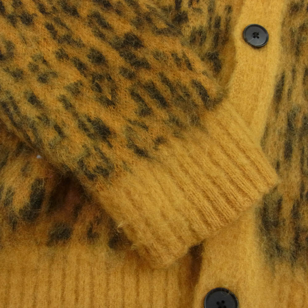 MINEDENIM マインデニム 22AW Kid Mohair Leopard Knit Long Cardigan レオパード モヘア ニット カーディガン M イエロー系 2【中古】