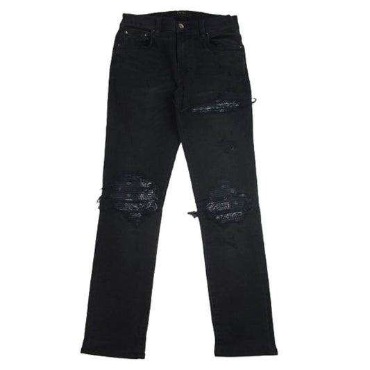 AMIRI アミリ RN 150712 ペイズリー ダメージ加工ストレッチ デニム パンツ ブラック系 W28【中古】