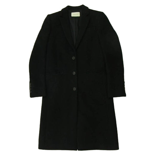 GUCCI グッチ 17年製 455739 ウール レーヨン チェスター コート ブラック系 40【中古】