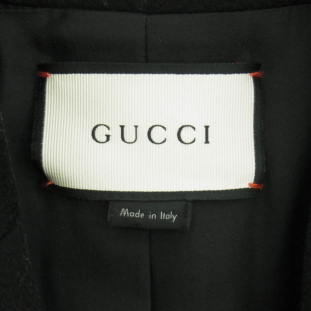 GUCCI グッチ 17年製 455739 ウール レーヨン チェスター コート ブラック系 40【中古】