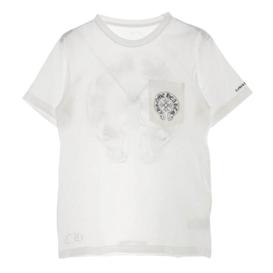CHROME HEARTS クロムハーツ（原本無） Horseshoe S/S Tee ホースシューロゴ クルーネック ショートスリーブ カットソー 半袖 Tシャツ ホワイト系 M【中古】
