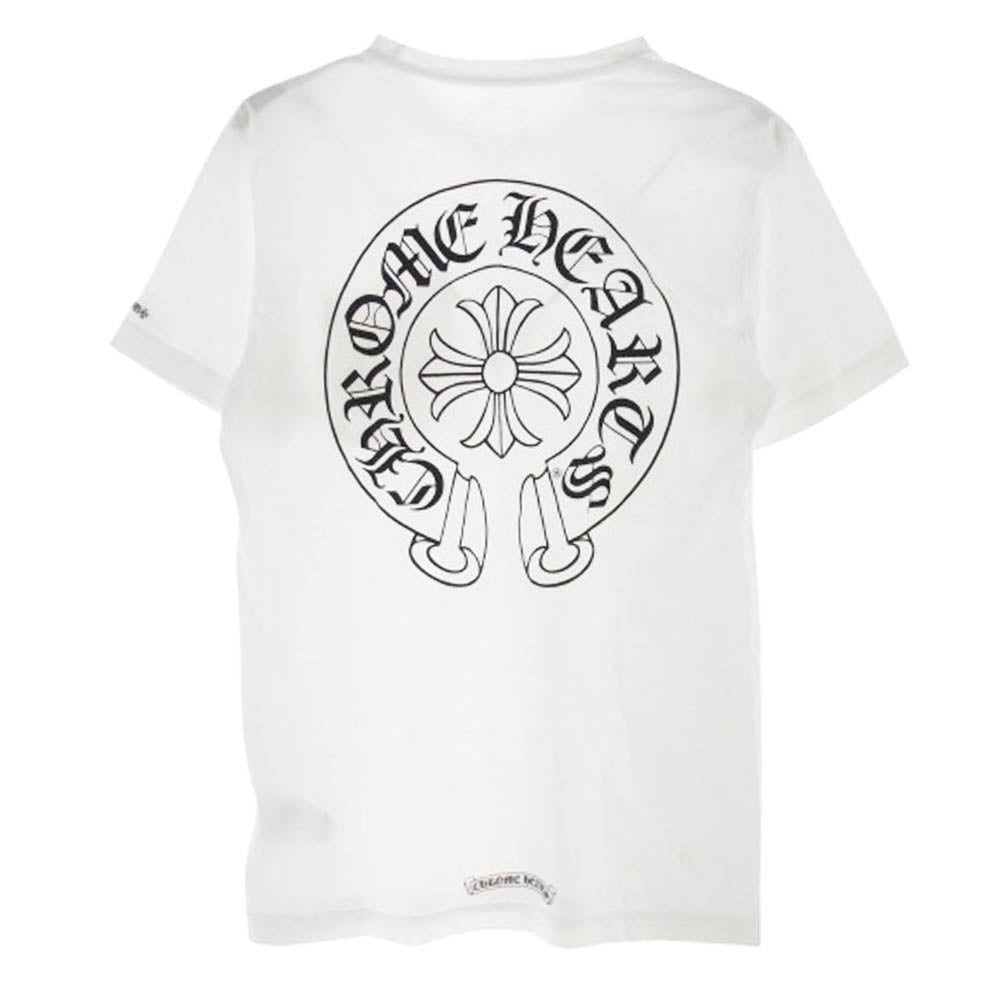 CHROME HEARTS クロムハーツ（原本無） Horseshoe S/S Tee ホースシューロゴ クルーネック ショートスリーブ カットソー 半袖 Tシャツ ホワイト系 M【中古】