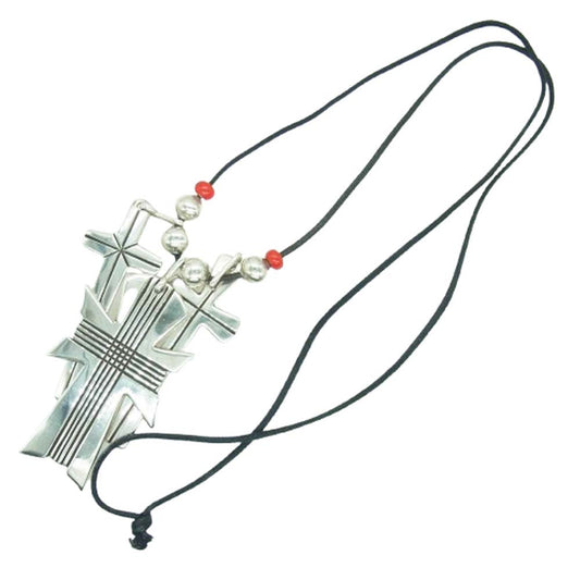 Cippy Crazy Horse シッピークレイジーホース Triple Cross Necklace トリプル クロス シルバー ネックレス シルバー系【中古】