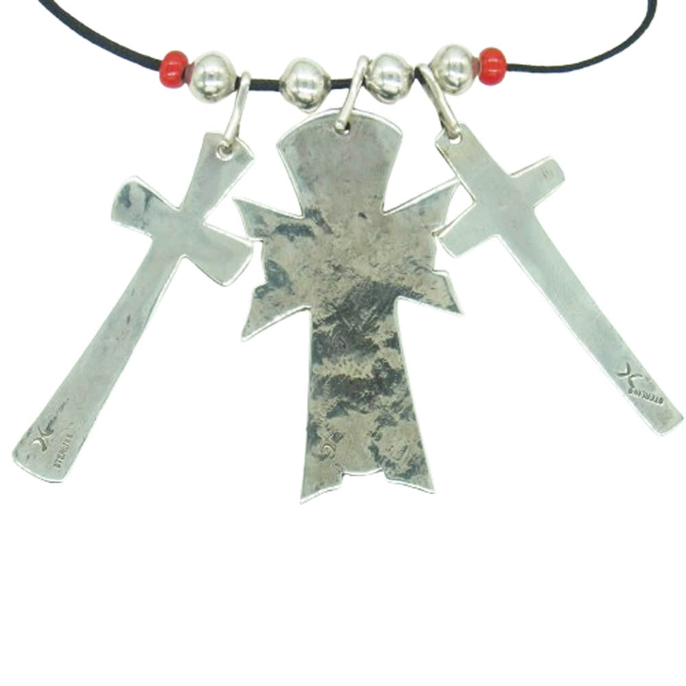 Cippy Crazy Horse シッピークレイジーホース Triple Cross Necklace トリプル クロス シルバー ネックレス シルバー系【中古】