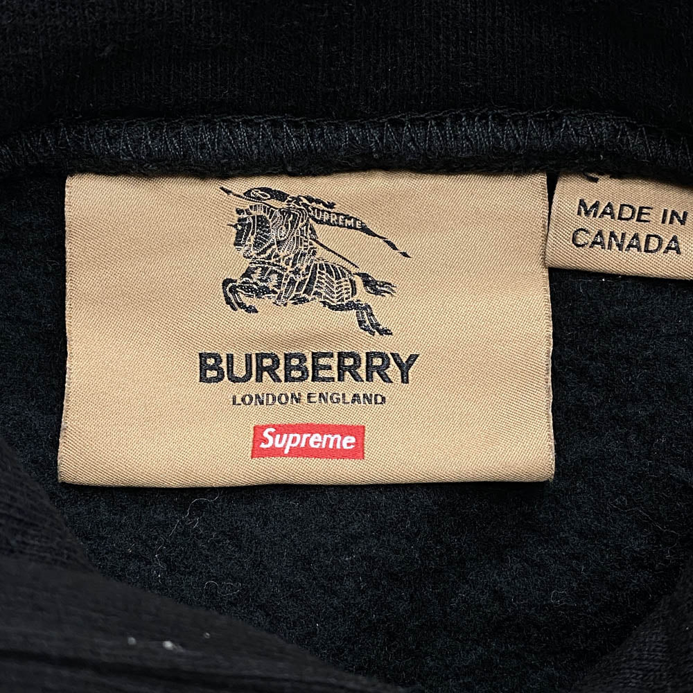 Supreme シュプリーム 22SS Burberry Box Logo Hooded Sweatshirt Black バーバリー ボックス ロゴ フーディー パーカー スウェットシャツ ブラック系 S【中古】