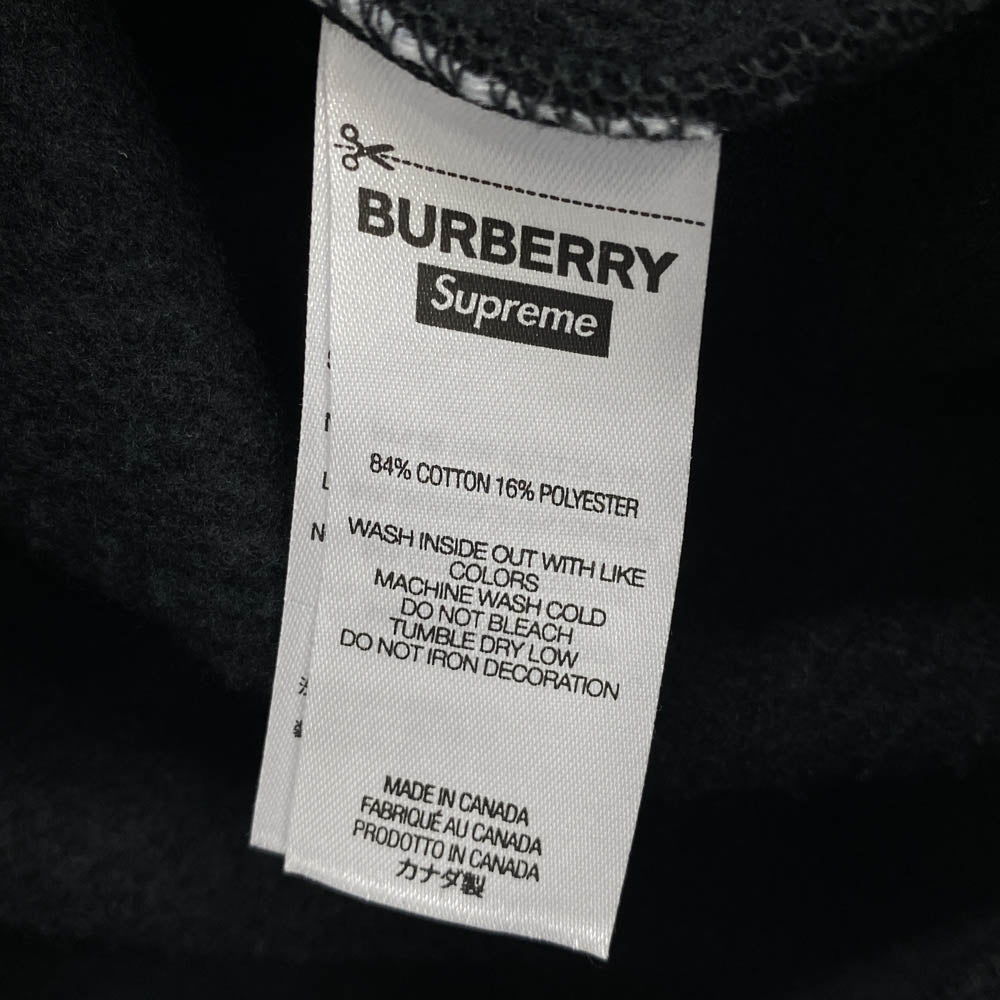 Supreme シュプリーム 22SS Burberry Box Logo Hooded Sweatshirt Black バーバリー ボックス ロゴ フーディー パーカー スウェットシャツ ブラック系 S【中古】