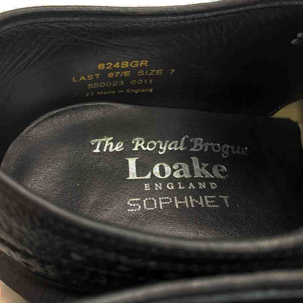 SOPHNET. ソフネット LOAKE ローク THE ROYAL BROGUES グレインレザー フルグローブ ウィングチップ シューズ ブラック系 26cm【中古】