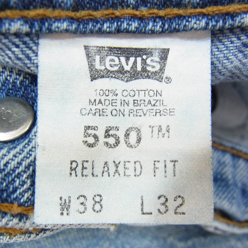 Levi's リーバイス 40550-0213 550 トップボタン裏192 テーパード デニムパンツ ジーンズ インディゴブルー系 38【中古】