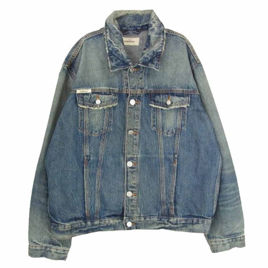 FEAR OF GOD フィアオブゴッド ESSENTIALS エッセンシャルズ バックロゴパッチ デニムジャケット ジージャン インディゴブルー系 L【中古】